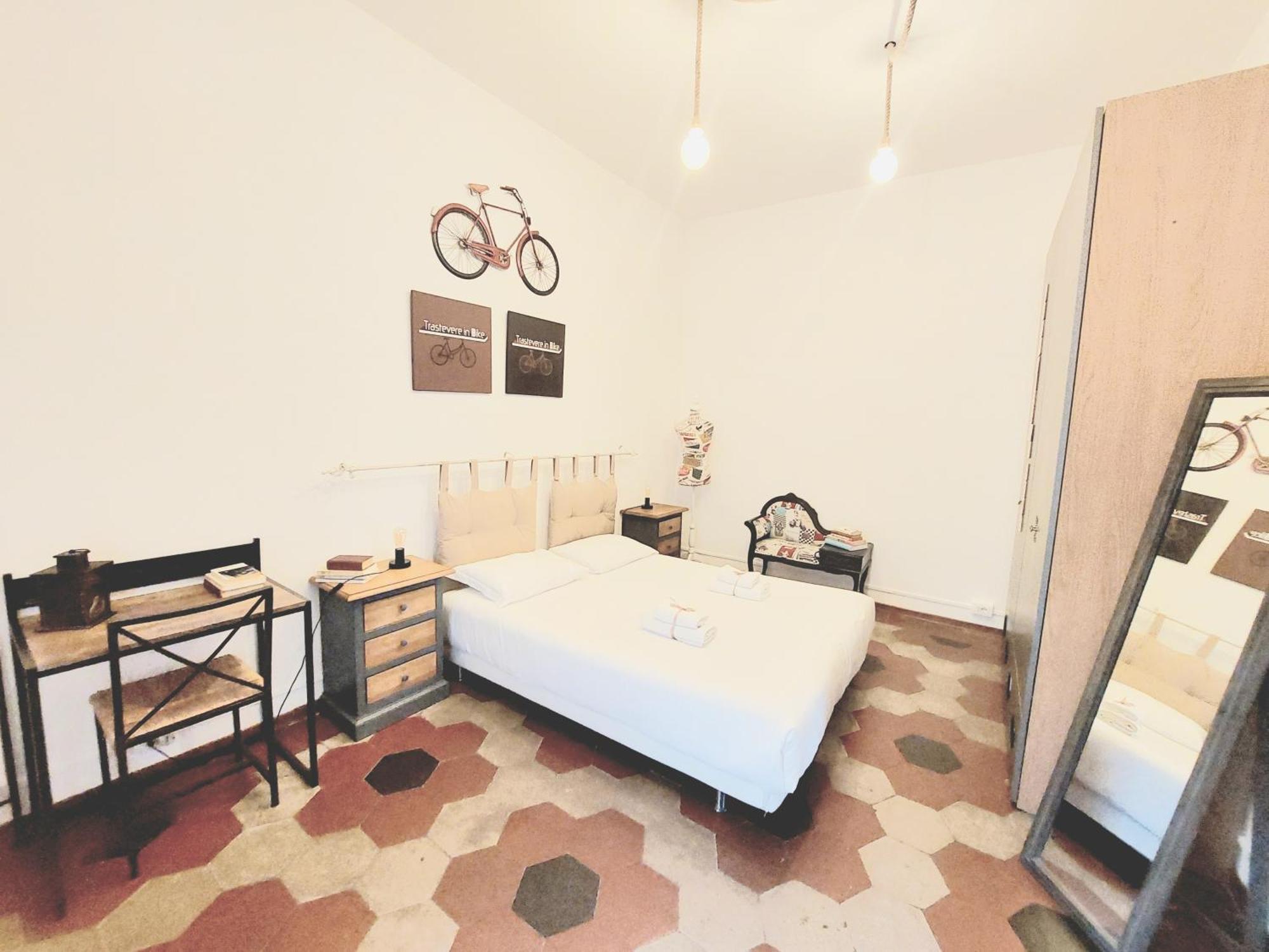 Trastevere In Bike - Con Wi-Fi E Ac Róma Kültér fotó